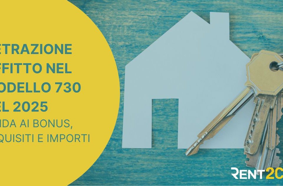 Illustrazione dell'articolo blog di Rent2Cash su Detrazione affitto nel modello 730 del 2025: guida ai bonus, requisiti e importi