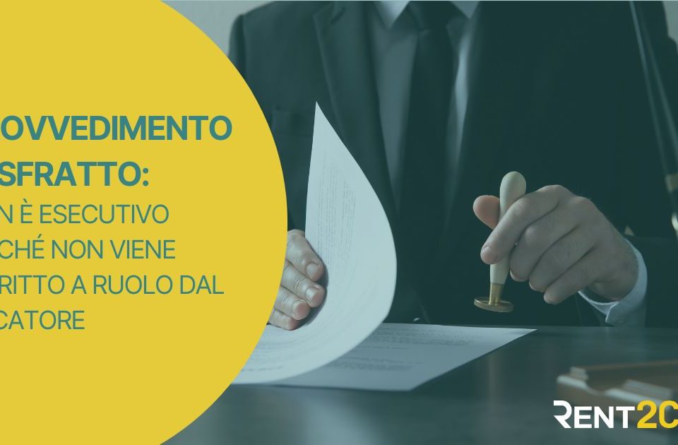 Iscrizione a ruolo per sfratto morosità: documento legale con timbro